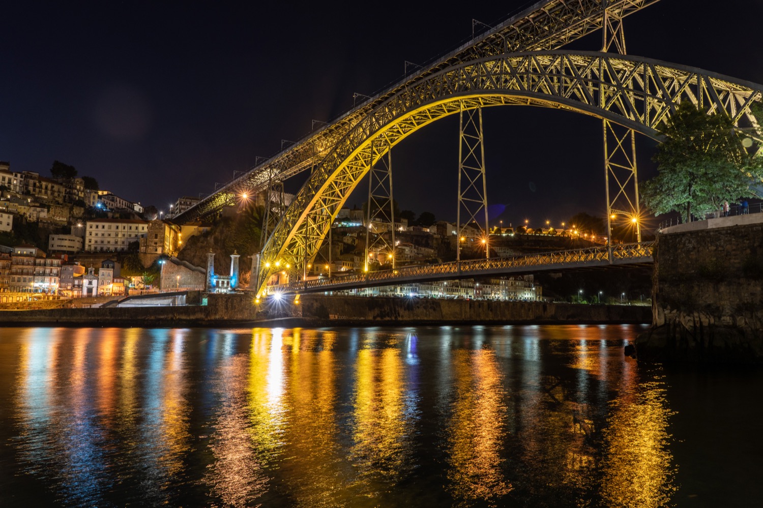 Puente Luis I por la noche